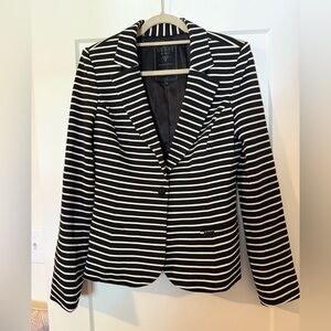 Guess Black and White Striped Blazer
